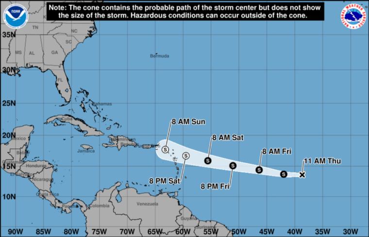 Tropical storm could bring heavy rain to Caribbean